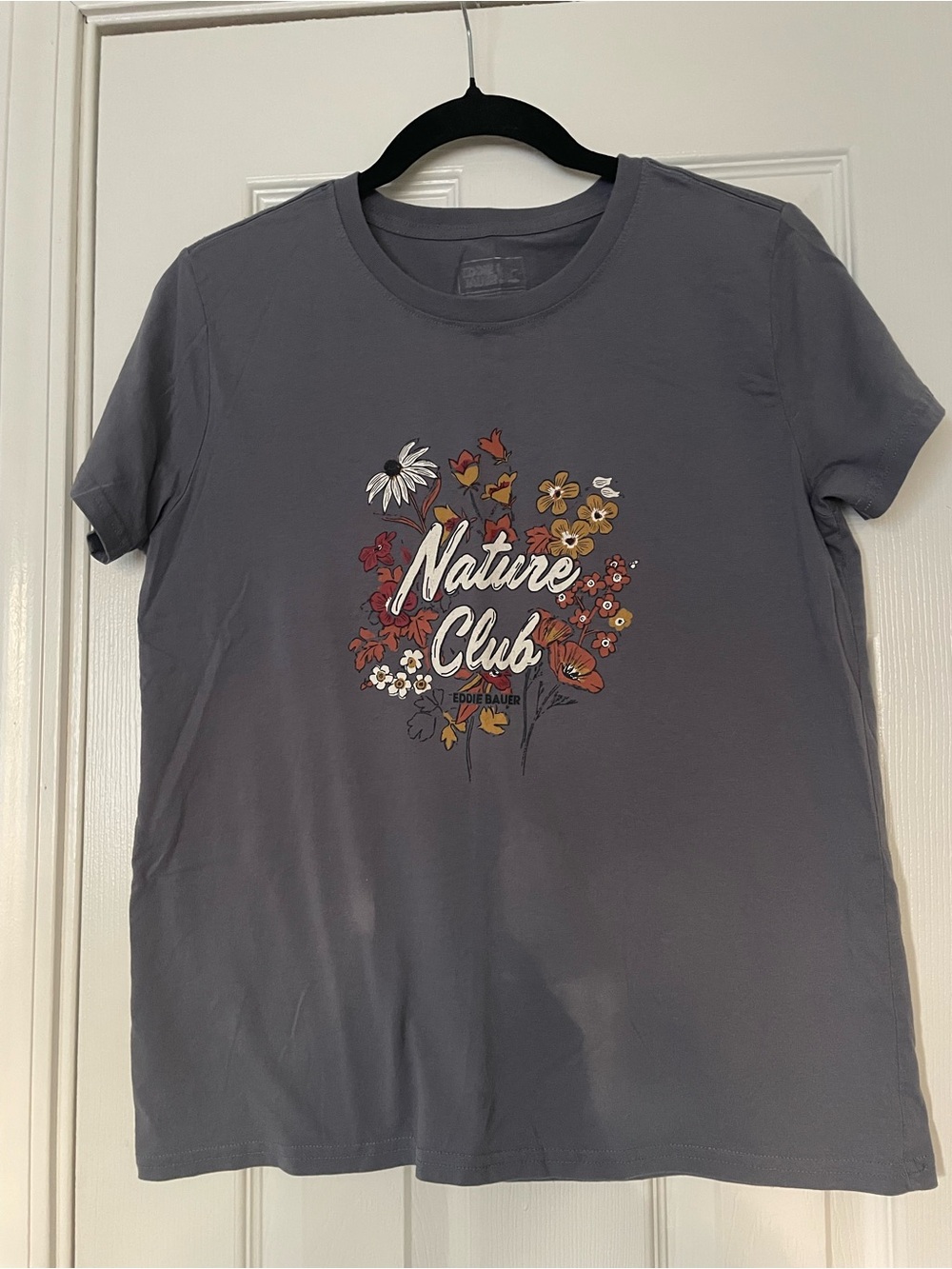 Eddie Bauer Nature Club Floral Graphic Tee - Gray Size S